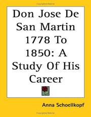 Cover of Don Jose De San Martin 1778 to 1850 by Anna Schoellkopf