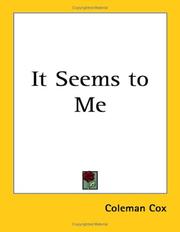 Cover of: It Seems to Me by Coleman Cox