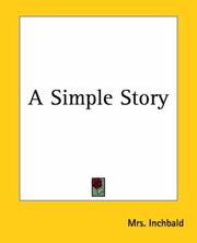 Cover of: A Simple Story by Mrs. Inchbald