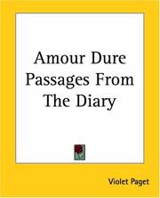Cover of: Amour Dure Passages From The Diary by Vernon Lee