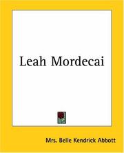 Cover of: Leah Mordecai by Belle Kendrick Abbott