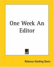 Cover of: One Week An Editor