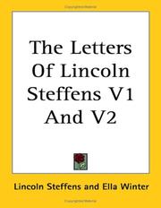 Cover of The letters of Lincoln Steffens