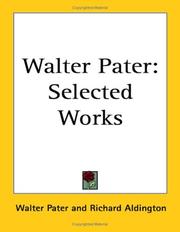 Cover of: Walter Pater by Walter Pater