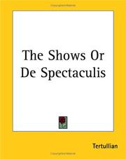 Cover of: The Shows or De Spectaculis