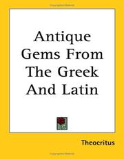 Cover of: Antique Gems From The Greek And Latin
