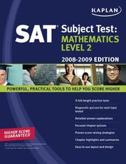 Cover of: Kaplan SAT Subject Test: Mathematics Level 2, 2008-2009 Edition by Kaplan Publishing