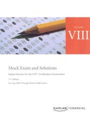 Cover of: CFP Live Review Vol 8: Mock Exams 11E