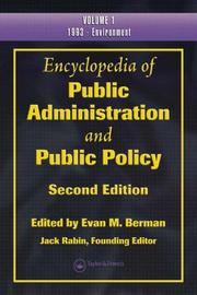 Cover of: Encyclopedia of Public Administration and Public Policy, Second Edition, Three Volume Set (Print Version)