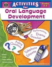 Cover of: Activities For Oral Language Development: Grade 3-5