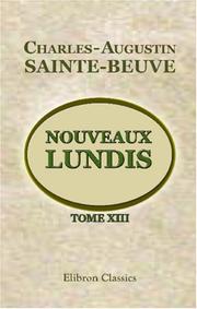 Cover of: Nouveaux lundis by Charles Augustin Sainte-Beuve