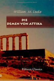 Cover of: Die Demen von Attika