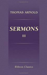 Cover of Sermons by thomas arnold
