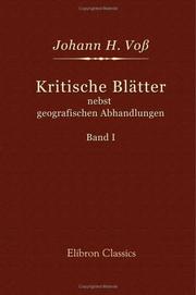 Cover of: Kritische Blätter nebst geografischen Abhandlungen: Band 1