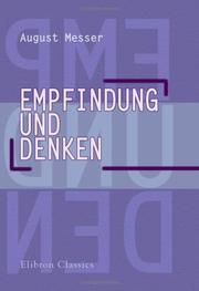 Cover of: Empfindung und Denken