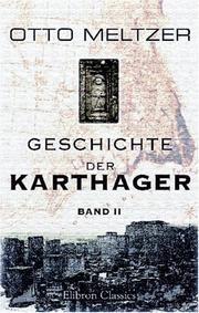 Cover of Geschichte der Karthager by otto meltzer