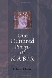 Cover of: One Hundred Poems of Kabir by Kabir