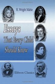 Cover of: Essays That Every Child Should Know