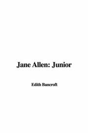 Cover of: Jane Allen | Edith Bancroft