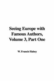 Cover of: Seeing Europe with Famous Authors, Volume 3, Part One