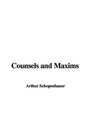 Cover of: Counsels and Maxims by Arthur Schopenhauer