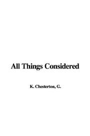 Cover of: All Things Considered by Gilbert Keith Chesterton