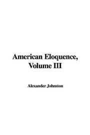 Cover of: American Eloquence, Volume III
