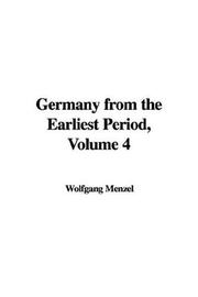 Cover of: Germany from the Earliest Period