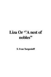 Cover of: Liza or "A Nest of Nobles" by Ivan Sergeevich Turgenev