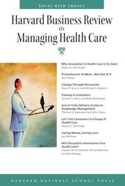 Cover of: Harvard Business Review on Managing Health Care