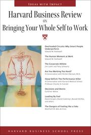 Cover of: Harvard Business Review on Bringing Your Whole Self to Work (Harvard Business Review Paperback Series) (Harvard Business Review Paperback Series)