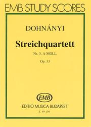 Cover of: String Quartet No. 3 in A Minor, Op. 33: Score