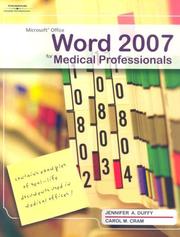 Cover of: Microsoft Office Word 2007 for Medical Professionals by Jennifer Duffy, Carol M. Cram