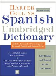 Cover of: HarperCollins Spanish Unabridged Dictionary, 7e (Harpercollins Unabridged Dictionaries)