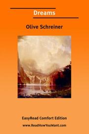 Cover of: Dreams [EasyRead Comfort Edition] by Olive Schreiner