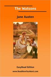 Cover of: The Watsons [EasyRead Edition] by Jane Austen