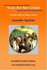 Cover of: Vices Are Not Crimes [EasyRead Comfort Edition]