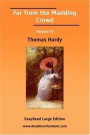 Cover of: Far from the Madding Crowd Volume III
