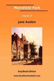 Cover of: Mansfield Park Volume II [EasyRead Edition] by Jane Austen