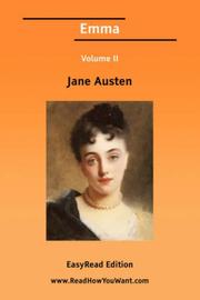 Cover of: Emma Volume II [EasyRead Edition] by Jane Austen