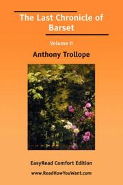 Cover of: The Last Chronicle of Barset | Anthony Trollope