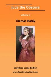 Cover of: Jude the Obscure Volume II [EasyRead Large Edition] by Thomas Hardy
