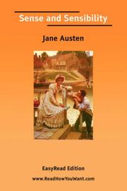 Cover of: Sense and Sensibility [EasyRead Edition] by Jane Austen, Jane Austen