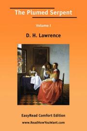 Cover of: The Plumed Serpent Volume I [EasyRead Comfort Edition] | D. H. Lawrence
