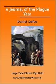 Cover of: A Journal of the Plague Year (Large Print) by Daniel Defoe