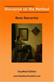 Cover of: Discourse on the Method [EasyRead Edition] by René Descartes