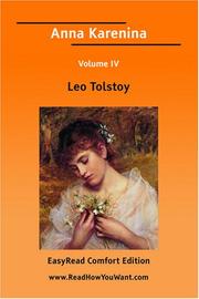 Cover of: Anna Karenina Volume IV [EasyRead Comfort Edition]
