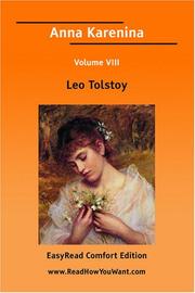 Cover of: Anna Karenina Volume VIII [EasyRead Comfort Edition]