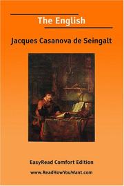 Cover of: The English [EasyRead Comfort Edition] by Giacomo Casanova, Giacomo Casanova