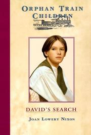 Cover of: David's Search (Orphan Train Children) by Joan Lowery Nixon